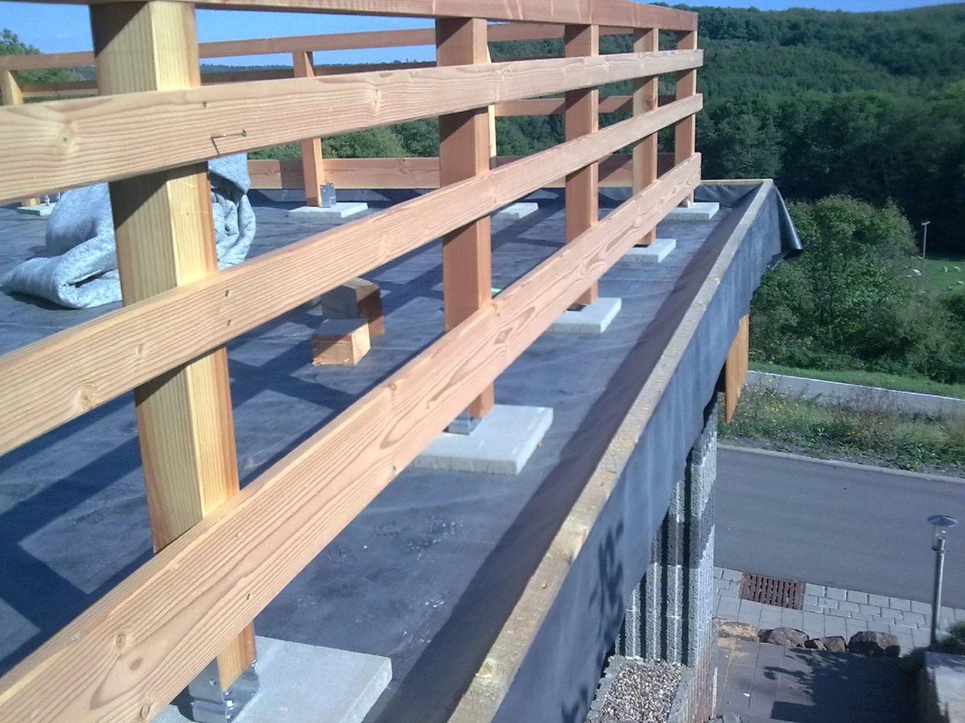 EPDM Dachfolie auf einem Flachdach als Abdichtung für Dachbegrünung