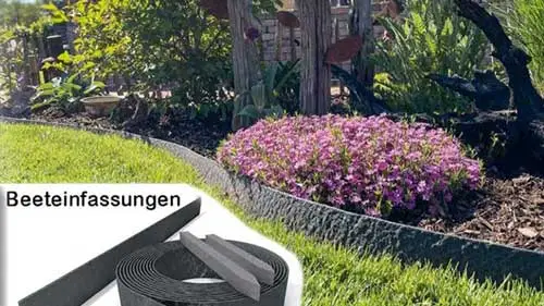 Gartenbau mit Beeteinfassungen, Pflanzen und klaren Strukturen im gepflegten Garten
