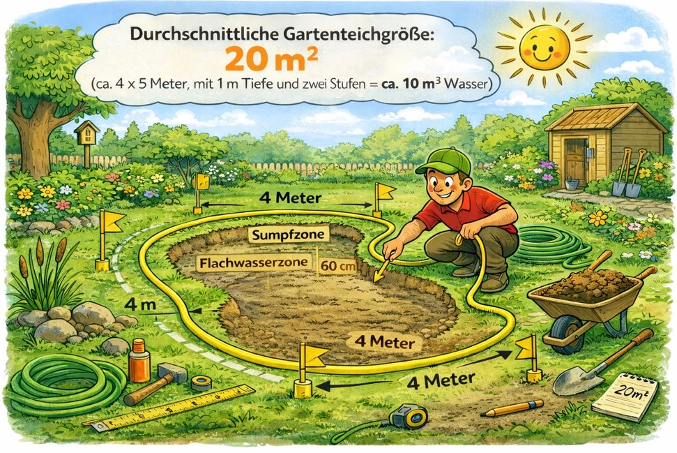 Gartenteich Größe bestimmen
