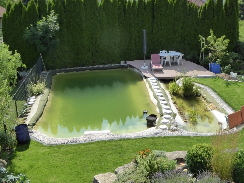 Schwimmteich im Garten mit optimalem Standort