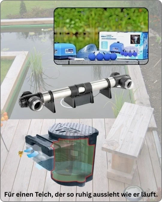 Unterstüzende Technik für den Teichfilter