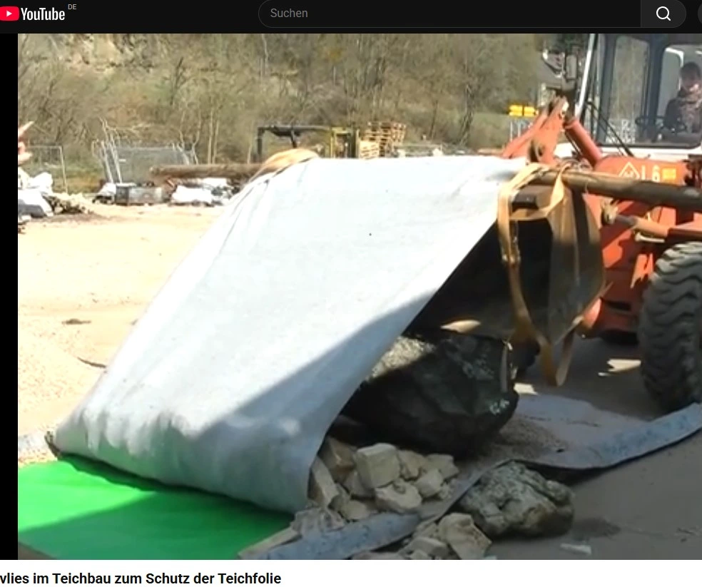 Teichvlies im Teichbau, Youtube Video