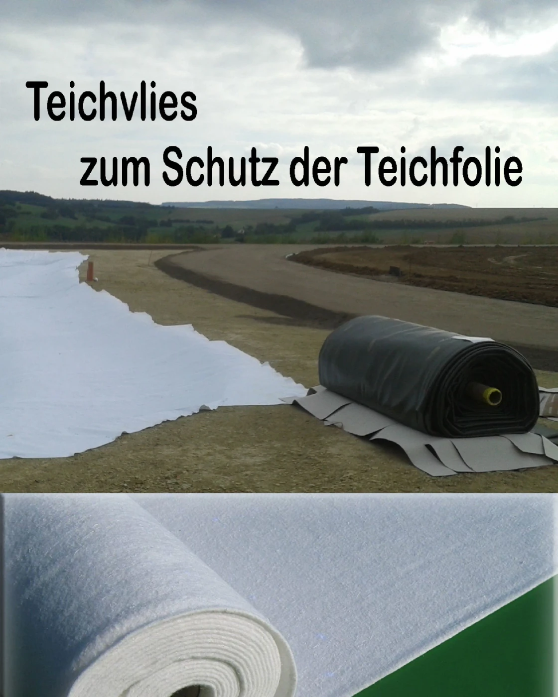 Teichvlies zum Schutz der Teichfolie