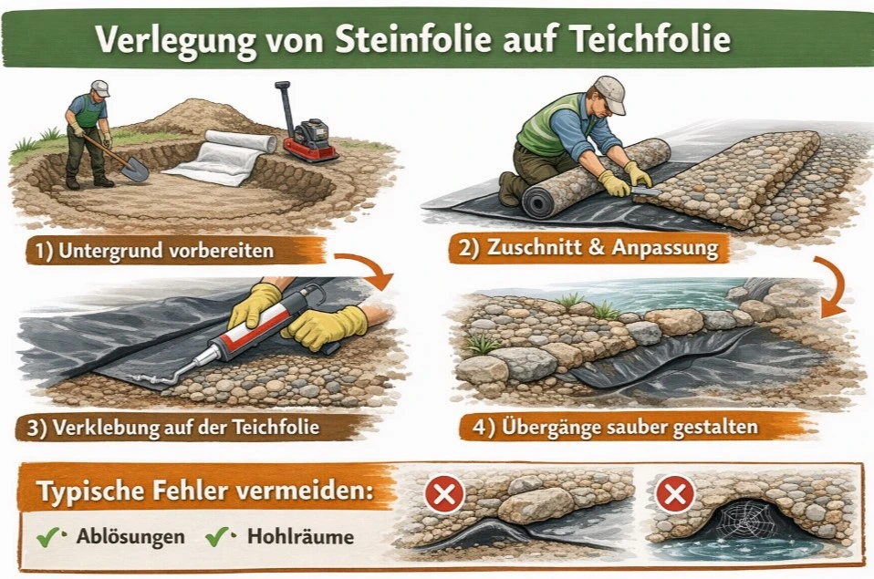 Verlegen von Steinfolie